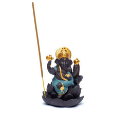 Load image into Gallery viewer, Backflow Ganesha blue incense holder