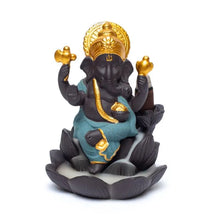Load image into Gallery viewer, Backflow Ganesha blue incense holder