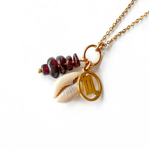 Zodiac mineral stone necklace collection