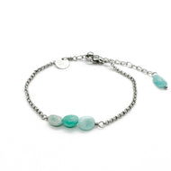 Amazonite zilver rvs armband