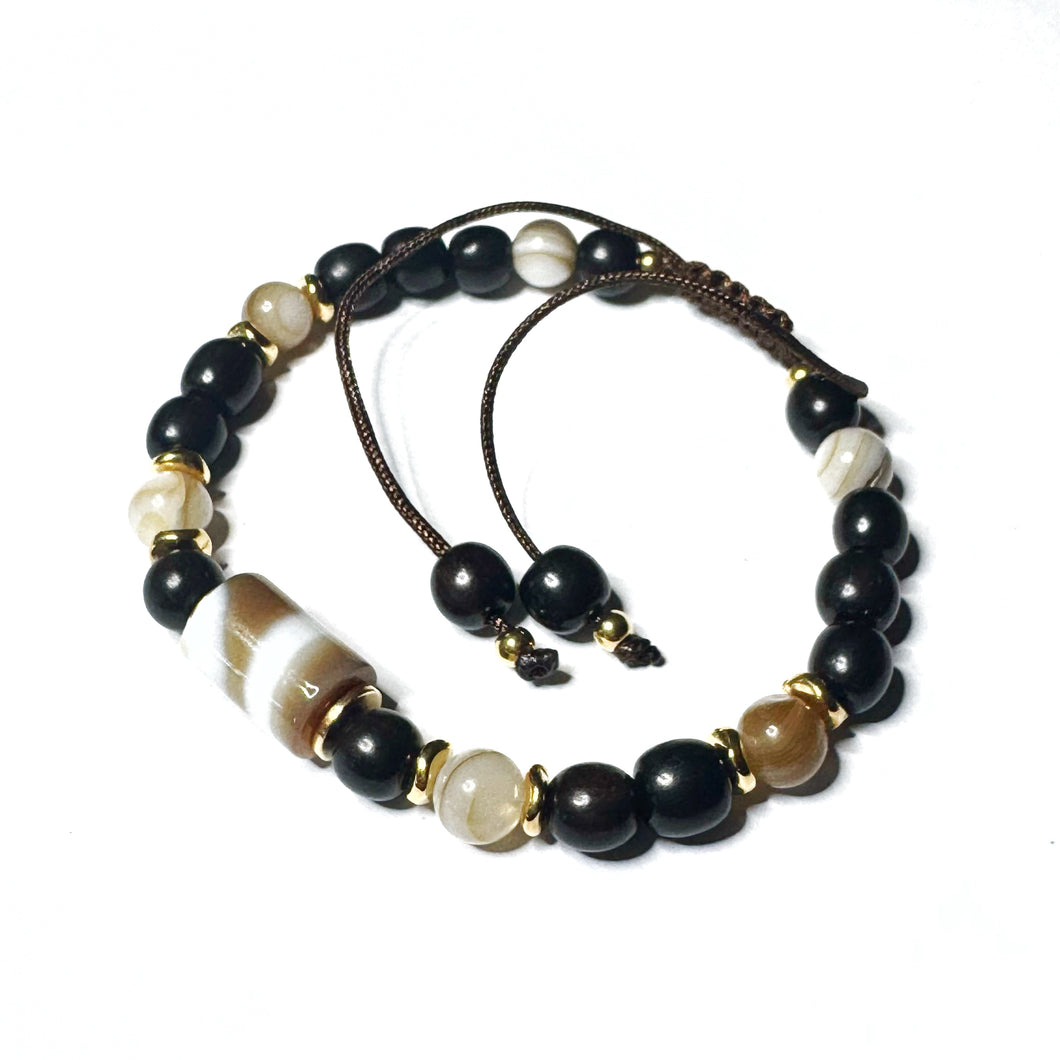 Agate & Tropic Wood armband