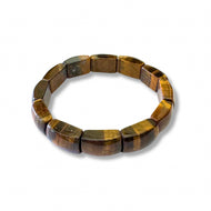 Tijgeroog naturel armband square