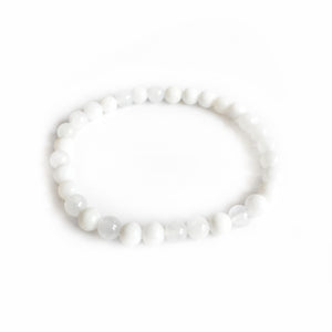Witte Opaal naturel armband 6mm