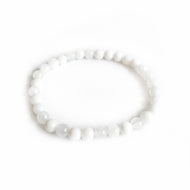Witte Opaal naturel armband 6mm