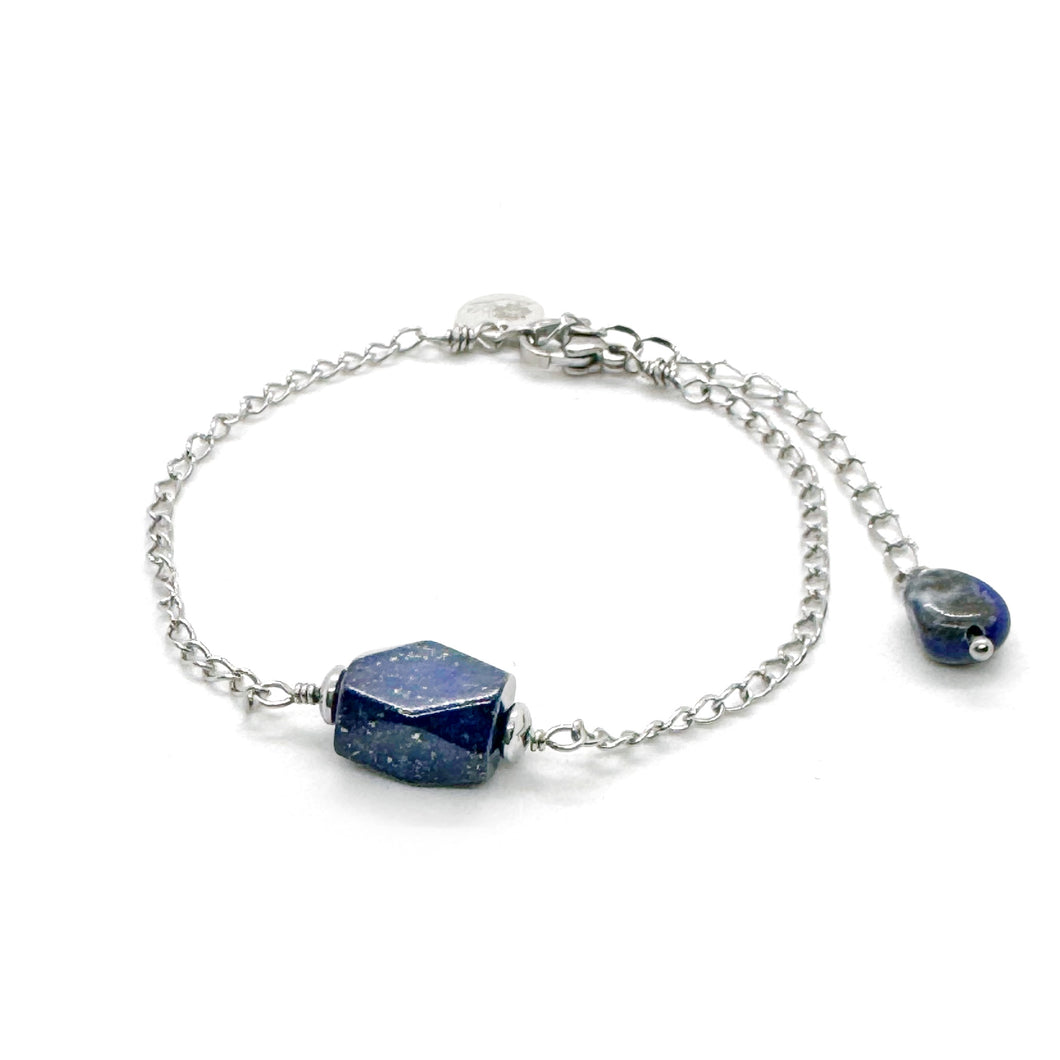 Lapis Lazuli zilver rvs armband