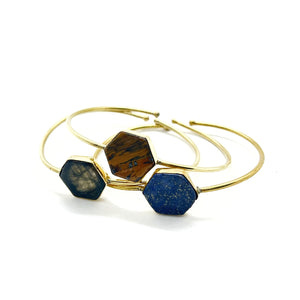 Gypsy hexagon mineraalsteen armband