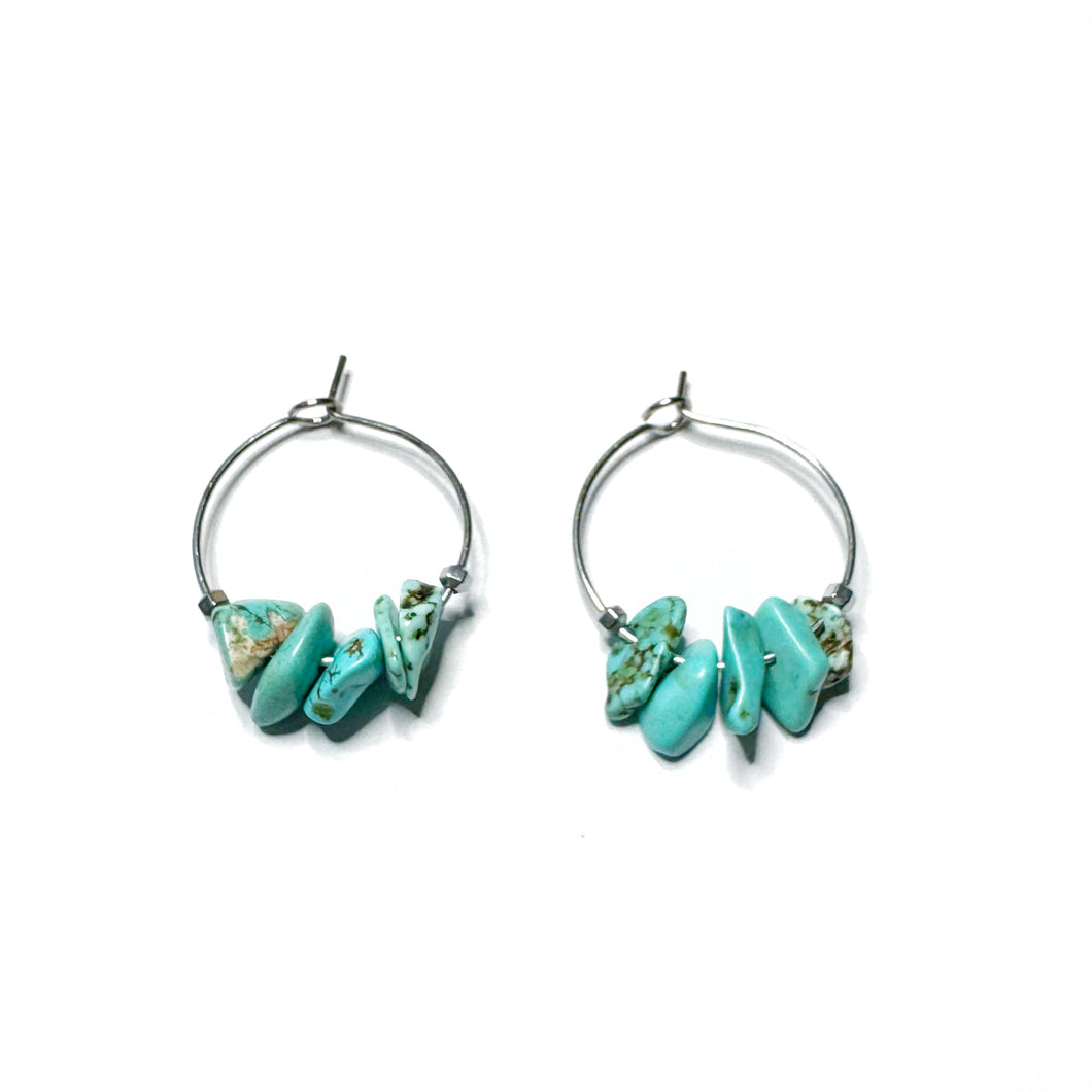 Turquoise oorringen