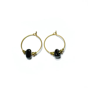 Onyx oorringen
