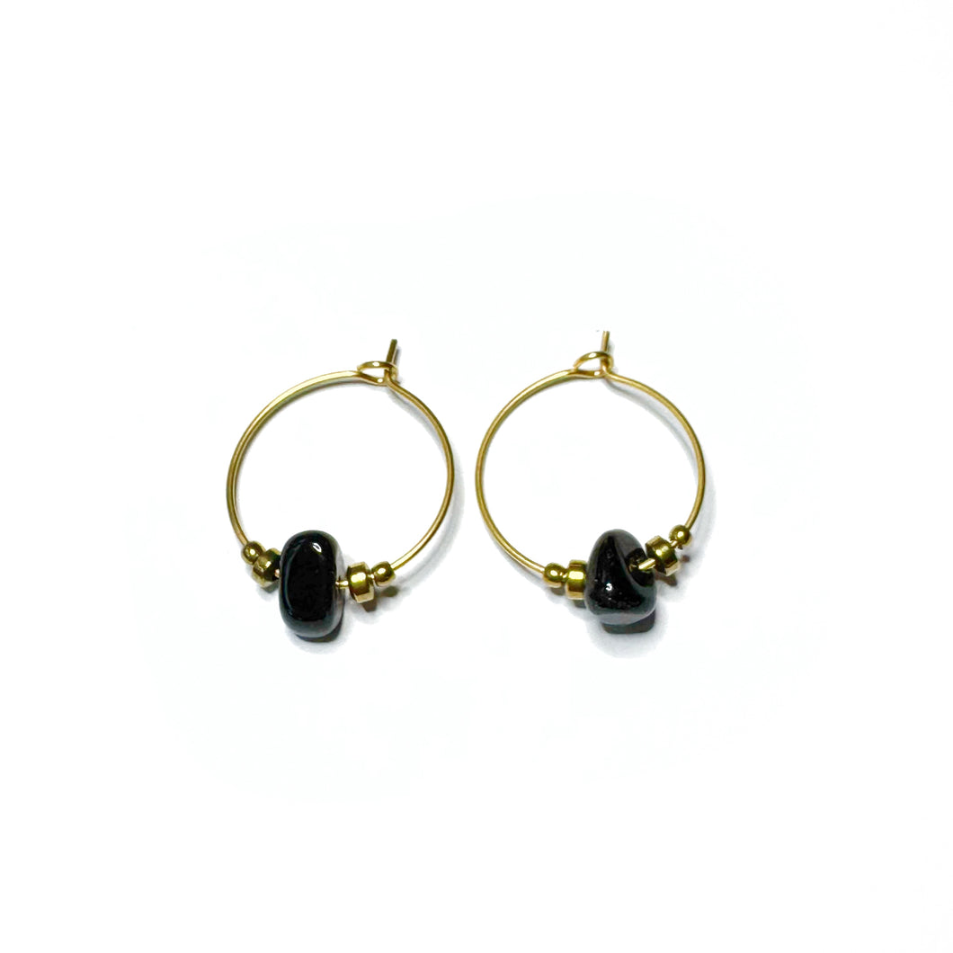 Onyx oorringen