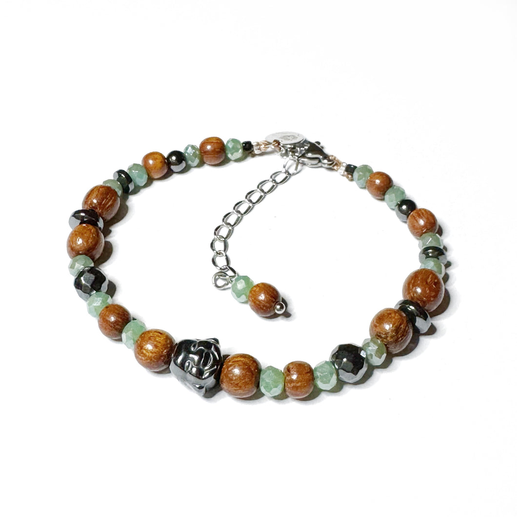 Hematite buddha armband