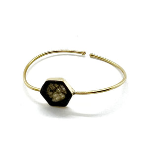 Gypsy hexagon mineraalsteen armband