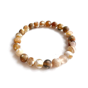 Bloem agaat naturel armband 8mm