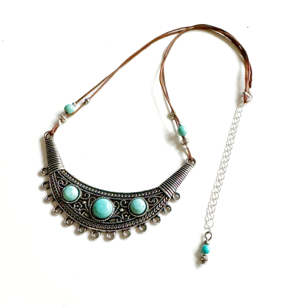 Eclectic turquoise halsketting