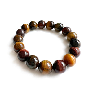 Tijgeroog Tricolor naturel armband 12mm