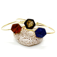 Afbeelding in Gallery-weergave laden, Gypsy hexagon mineraalsteen armband
