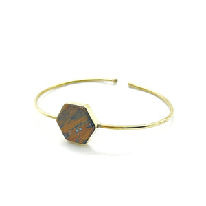 Gypsy hexagon mineraalsteen armband