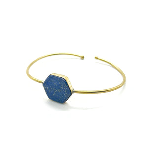 Gypsy hexagon mineraalsteen armband