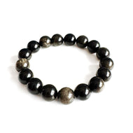 Goldsheen obsidian naturel armband 12mm