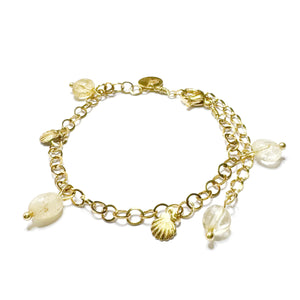 Gold beach charm armband