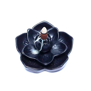 Backflow lotus flower incense holder