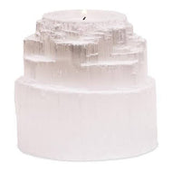 Raw selenite mood light holder small