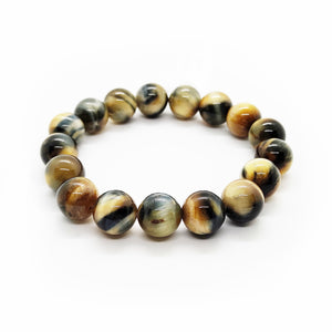 Blue & gold tijgeroog naturel armband 12mm