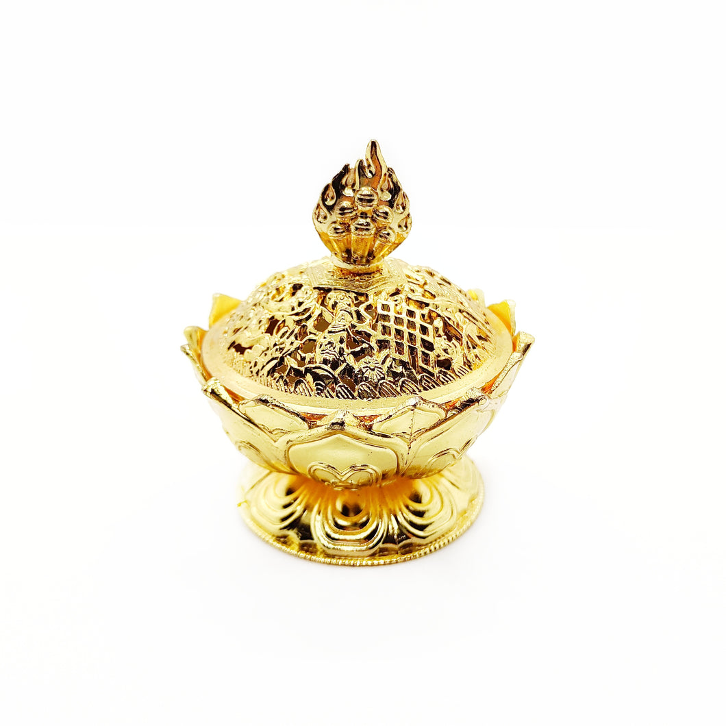 Brass lotus incense holder