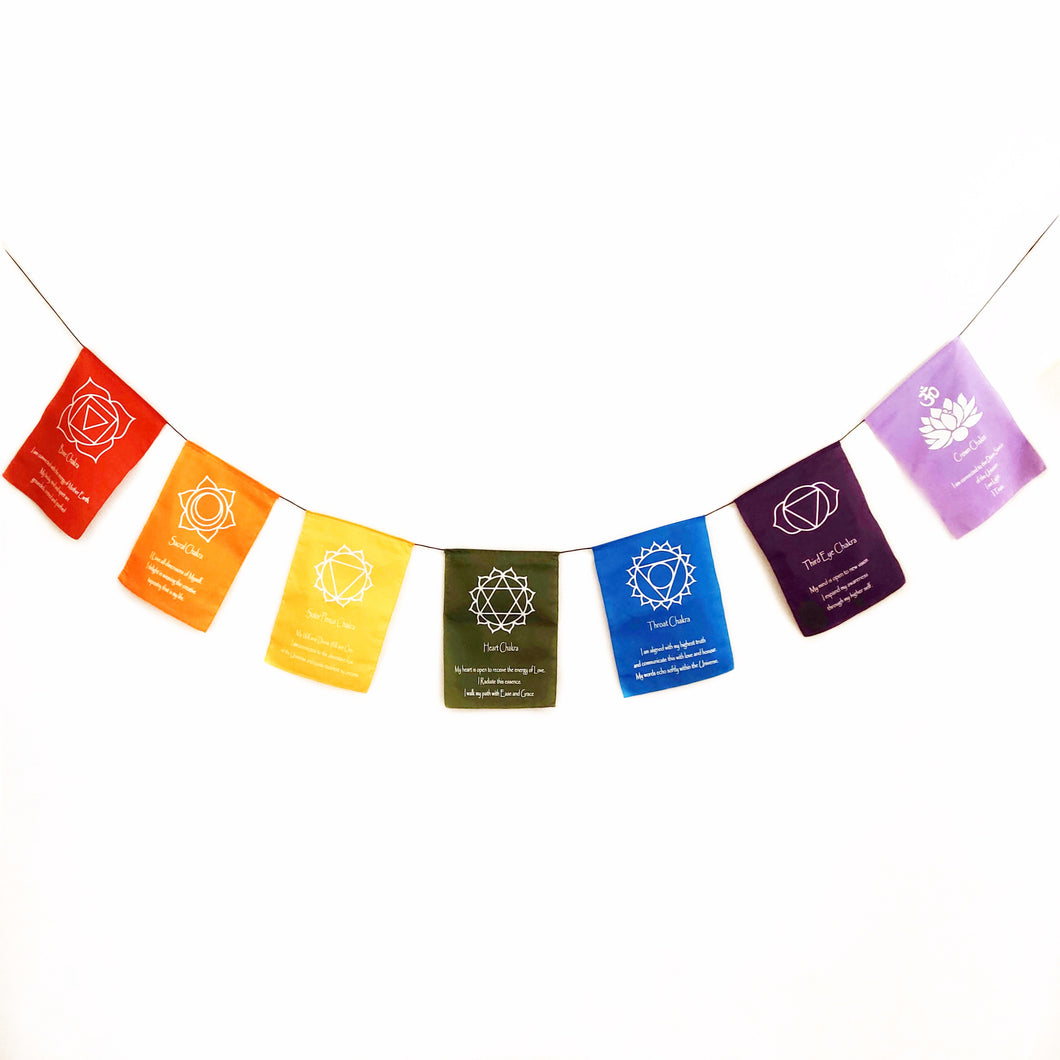 7 chakras square flags garland