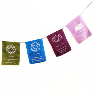 7 chakras square flags garland