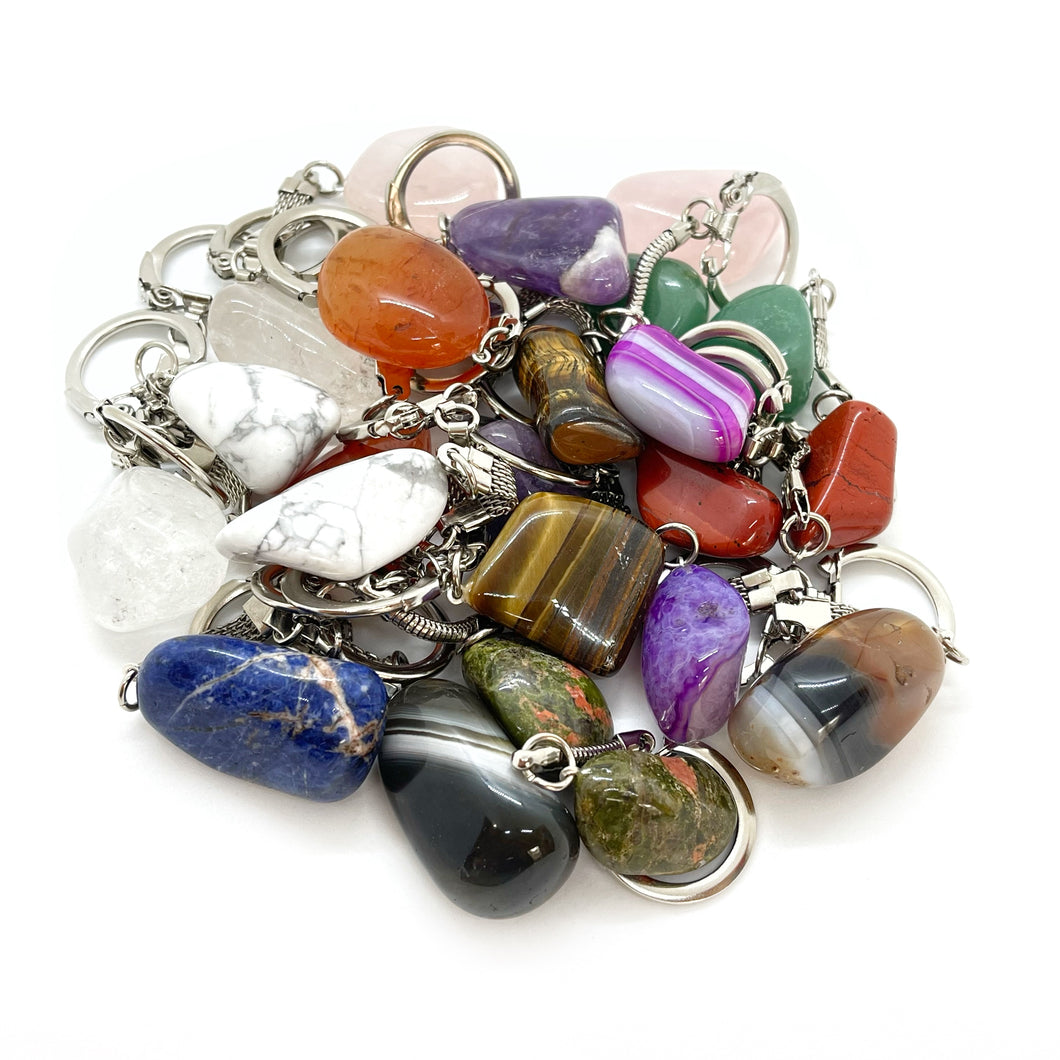 Mineral stone keychain