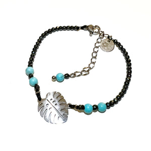 Turquoise monstera armband