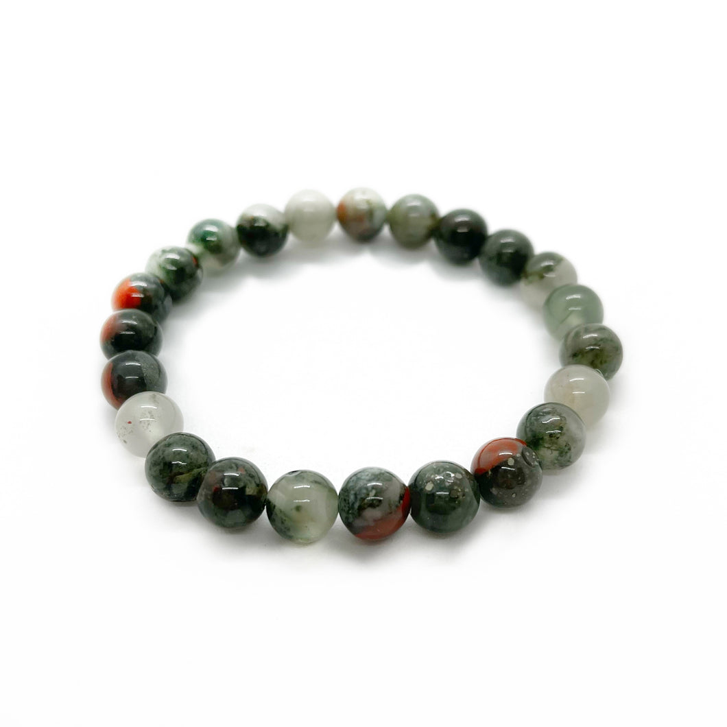 African bloodstone naturel armband medium