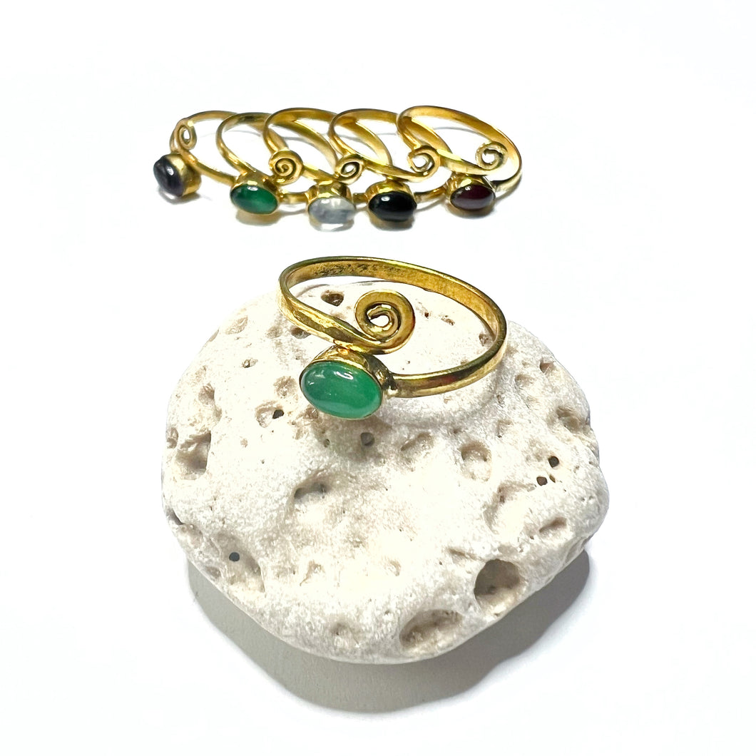 Infinity mineral stone ring collection