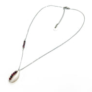 Garnet cowrie necklace