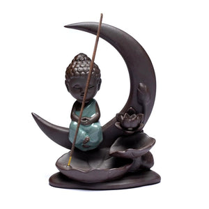 Backflow Buddha moon incense holder