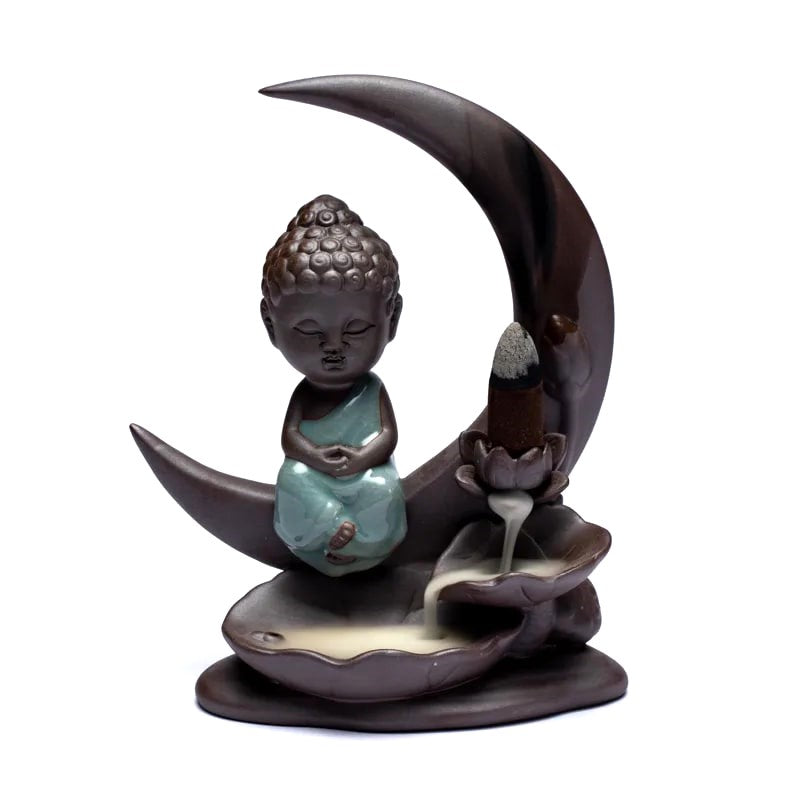 Backflow Buddha moon incense holder