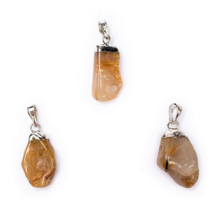 Mineral stone cap polished pendants