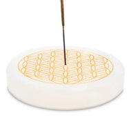Selenite incense holder flower of life